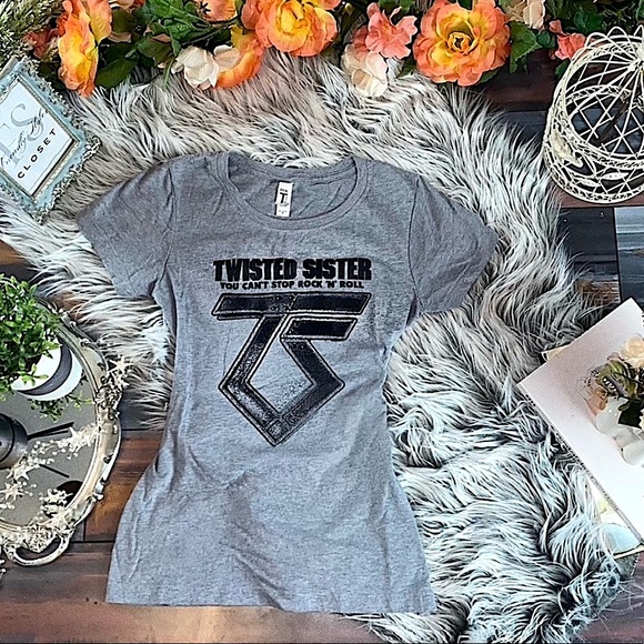 Next Level Apparel Tops - American Classics Twisted Sister Band T-Shirt Can't Stop Rock'n'Roll, Adult S